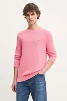 Bavlněný svetr Tommy Jeans růžová barva, DM0DM18370
