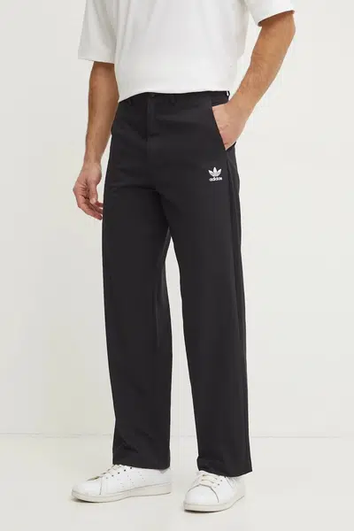 Kalhoty adidas Originals Essential pánské, černá barva, ve střihu chinos, JD2442