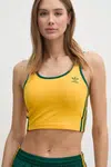 Top adidas Originals 3S BRA TOP dámský, žlutá barva, JP2291