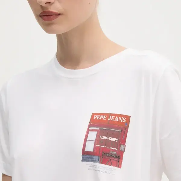 Bavlněné tričko Pepe Jeans GWENDOLYN bílá barva, PL505976