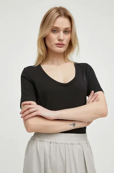 Bavlněné tričko G-Star černá barva