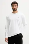 Bavlněné tričko s dlouhým rukávem Calvin Klein Jeans bílá barva, LV04RD247G
