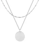 Troli Dvojitý ocelový náhrdelník s kruhovým přívěskem