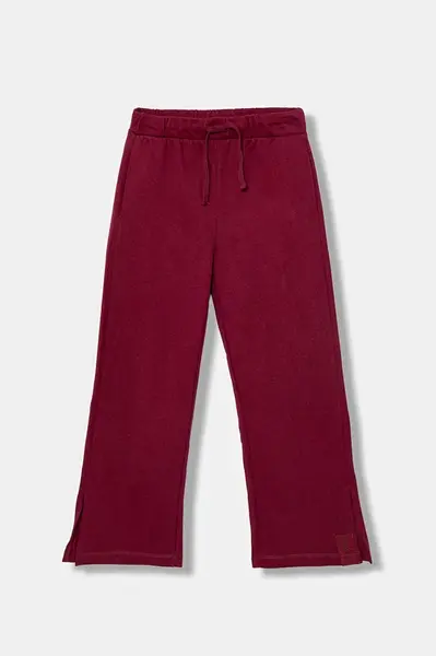 Dětské bavlněné tepláky United Colors of Benetton vínová barva, 3NBMCF06K