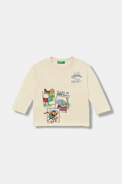 Dětské bavlněné tričko s dlouhým rukávem United Colors of Benetton