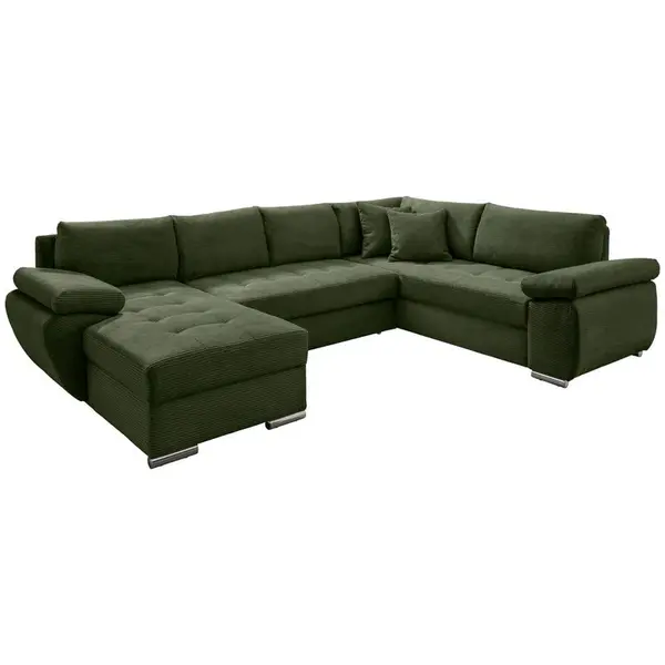 Livetastic SEDACÍ SOUPRAVA, textil, tmavě zelená