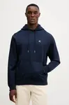 Bavlněná mikina Calvin Klein Jeans pánská, tmavomodrá barva, s kapucí, hladká, LV04RC297G