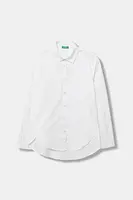Dětská bavlněná košile United Colors of Benetton bílá barva, 5EW7CQ04A