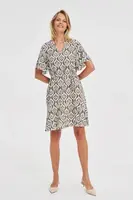 Marisse Patterned Olive Dress