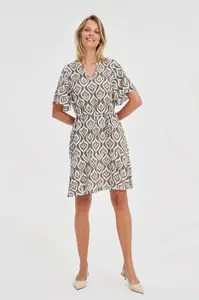 Marisse Patterned Olive Dress