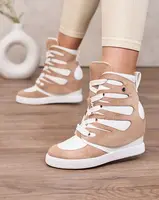 Resti Light brown Pamstinsa women's sporty boots on heels