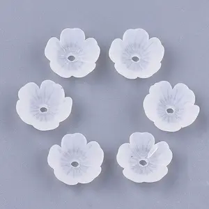 5-Petal Transparent Acrylic Bead Caps