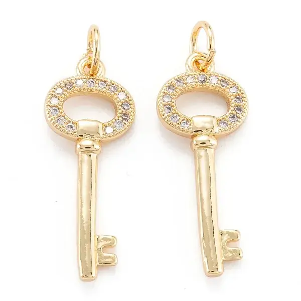 Brass Micro Pave Clear Cubic Zirconia Beads Pendant