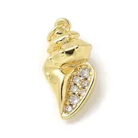 Brass Micro Pave Clear Cubic Zirconia Pendants