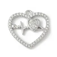 Brass Micro Pave Cubic Zirconia Pendants