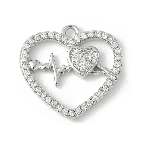 Brass Micro Pave Cubic Zirconia Pendants