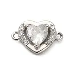 925 Sterling Silver Micro Pave Cubic Zirconia Connector Charms