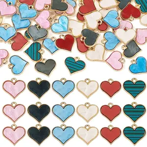 50Pcs Alloy Enamel Charms