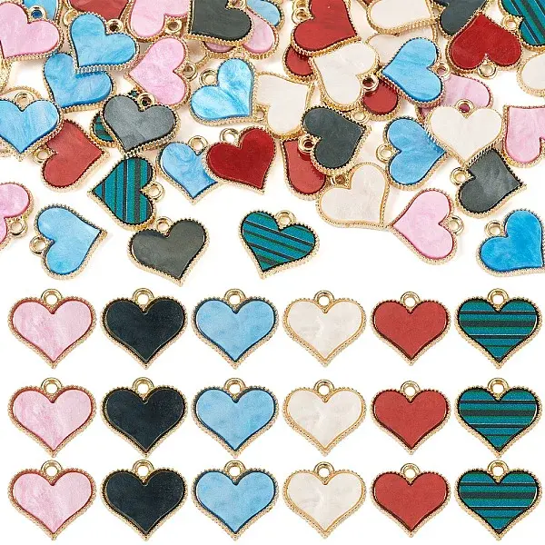 50Pcs Alloy Enamel Charms