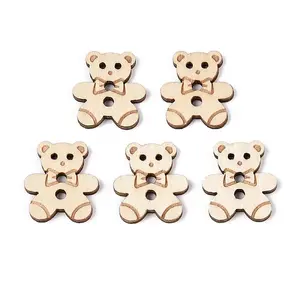 Bear Wood Buttons