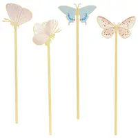 4Pcs 4 Styles Brass Enamel Bookmarks