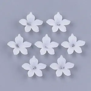 5-Petal Transparent Acrylic Bead Caps