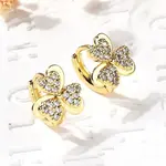 Clover Brass Hoop Earrings