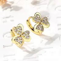 Clover Brass Hoop Earrings