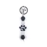Round & Dog Paw Print Silicone Beaded Keychain