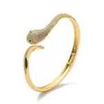 Green Cubic Zirconia Open Cuff Bangle