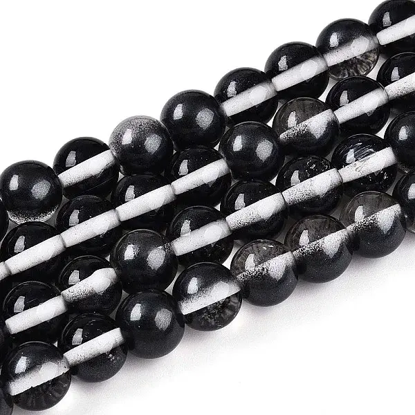 Baking Painted Transparent Glass Beads Strands