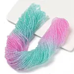 Transparent Painted Glass Beads Strands