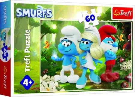 Trefl Puzzle 60 Šmolkovia / Začarovaný les - puzzle z kategorie 15 - 60 dílků