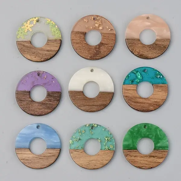 Resin & Walnut Wood Pendants