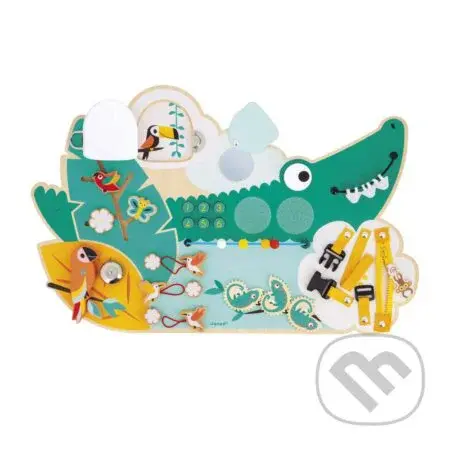 Janod Tropik Drevená motorická doska s aktivitami Krokodíl - hra z kategorie Vzdělávací hry