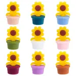 9Pcs 9 Colors Sunflower Silicone Beads