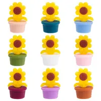9Pcs 9 Colors Sunflower Silicone Beads