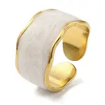 304 Stainless Steel Enamel Open Cuff Rings for Women