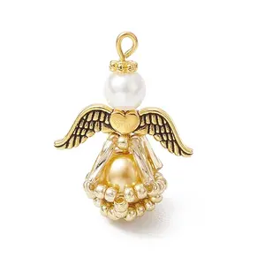 Glass Pearl Round Beaded Pendants