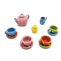 7Pcs Porcelain Tea Set Miniature Ornaments