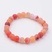 Natural Weathered Agate Stretch Beads Bracelets