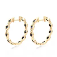 Oval Brass Hoop Earrings