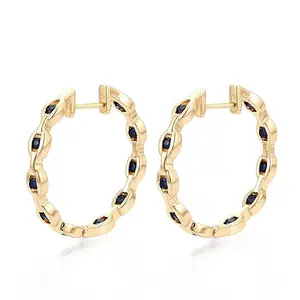 Oval Brass Hoop Earrings