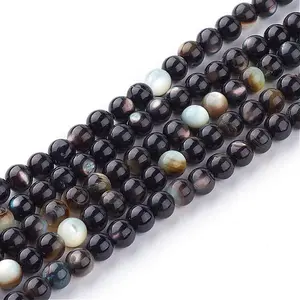 Natural Black Lip Shell Bead Strands