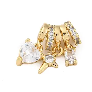 Brass Micro Pave Cubic Zirconia Pendants