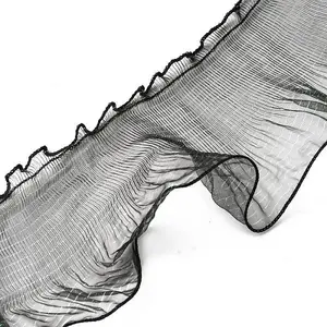 Polyester Organza Ruffled Pleated Lace Fabric Trim