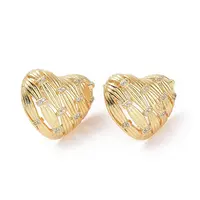 Cubic Zirconia Heart Stud Earrings