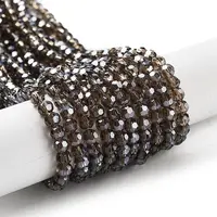 Electroplate Transparent Glass Beads Strands