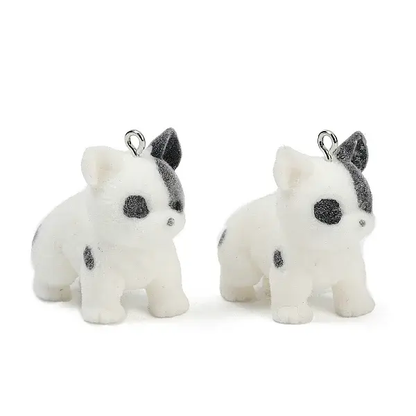 Flocky Resin Pendants