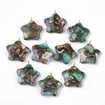 Assembled Synthetic Imperial Jasper and Bronzite Pendants